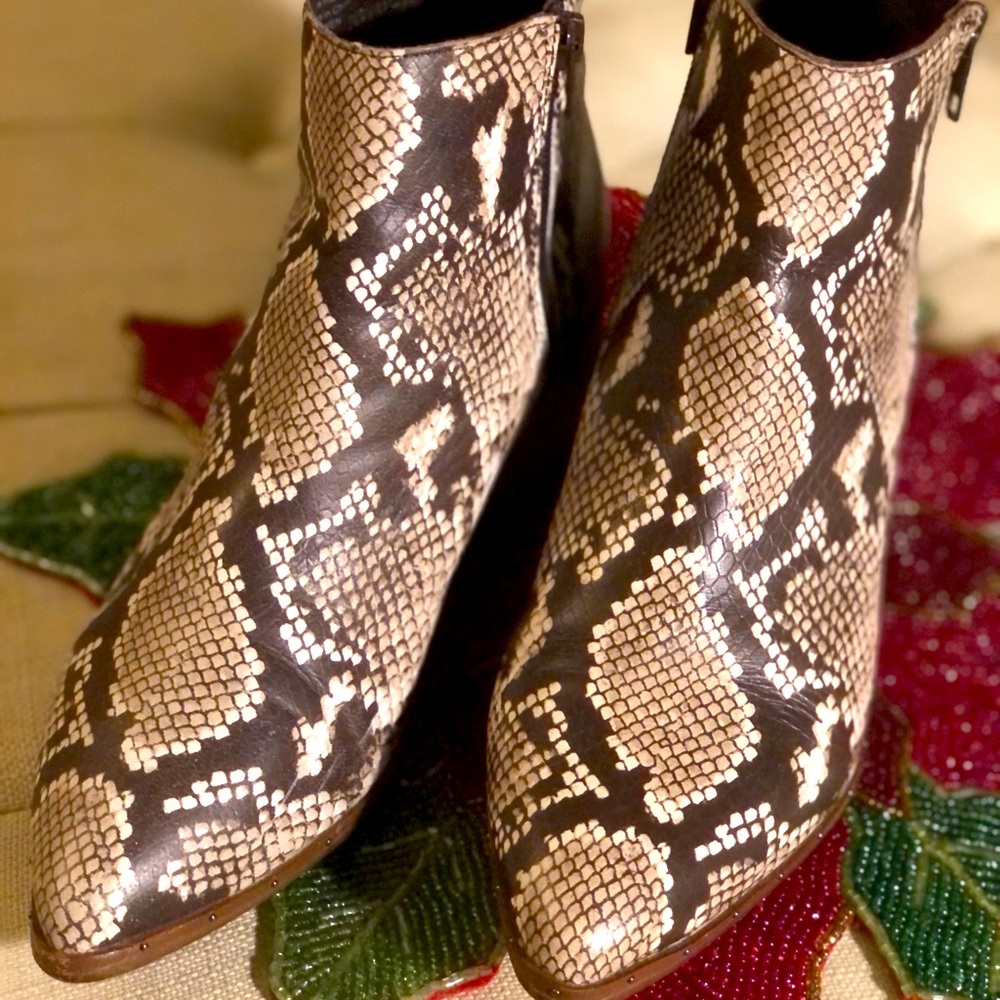 Snakeskin Booties
